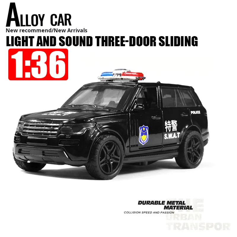 

1:36 Police Cars Alloy Models Diecast Toy Pull Back Alloy Car Model Sound And Light Power Children's Toy Birthday Boys Gifts