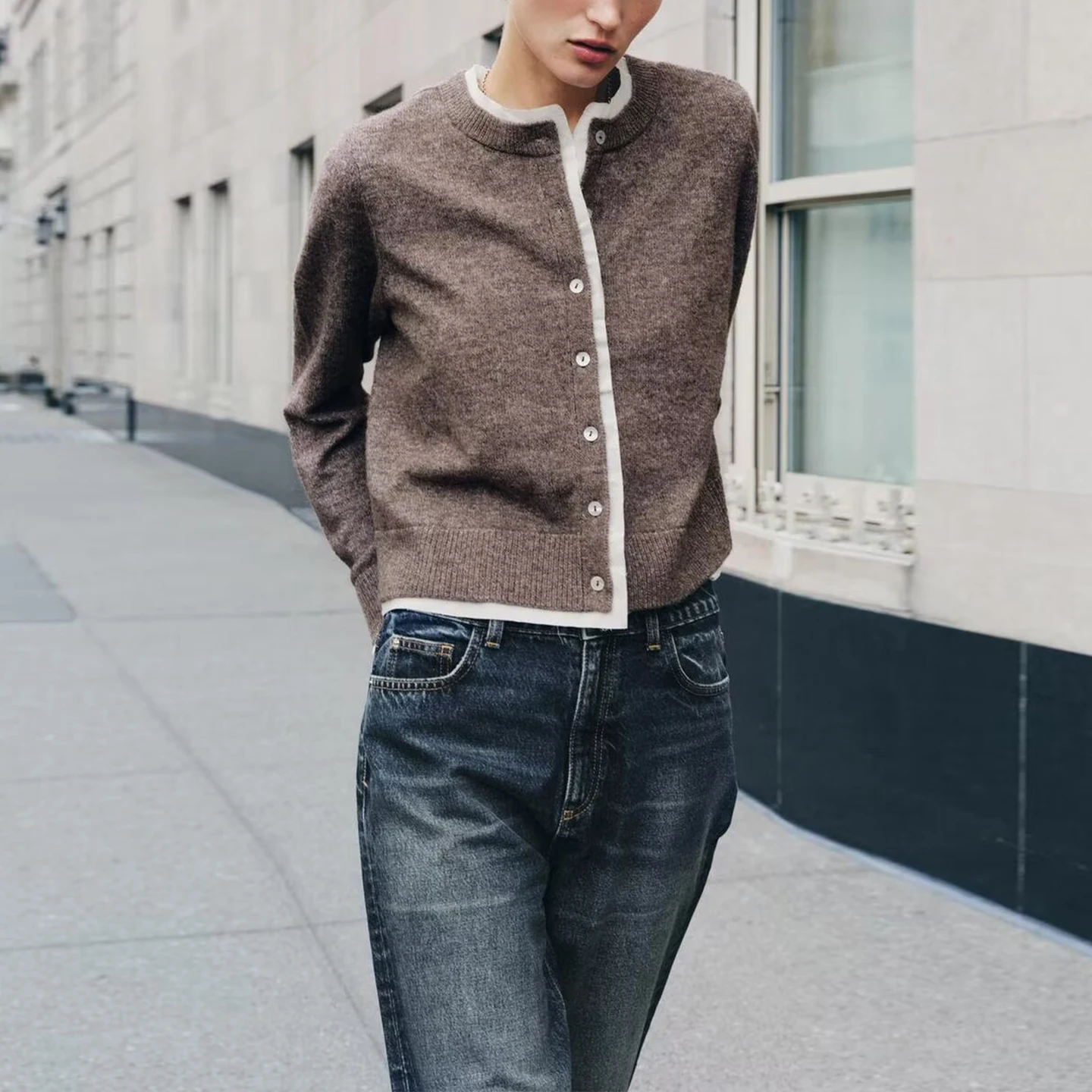 

Женская верхняя одежда Ele Knitted Color Blo, осень 2023, Z 24298, модный тщательный дизайн для Ladylike Sle