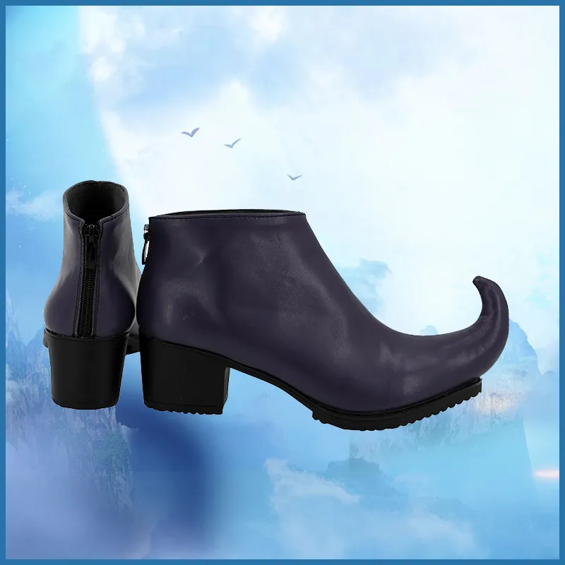 Anime Hunter × Hunter Hisoka Cosplay Shoes Black Short PU Leather Flat Sole Boots For Halloween Carnival
