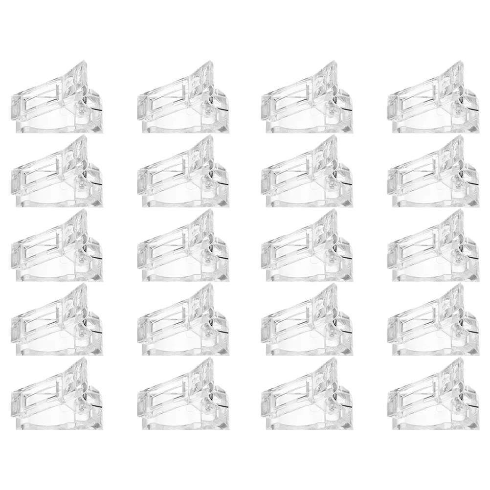 Pinces de fixation en cristal pour ongles, outil d'art des ongles, pinces de fixation de manucure réutilisables, accessoires professionnels de beauté des ongles confortables, 20 pièces