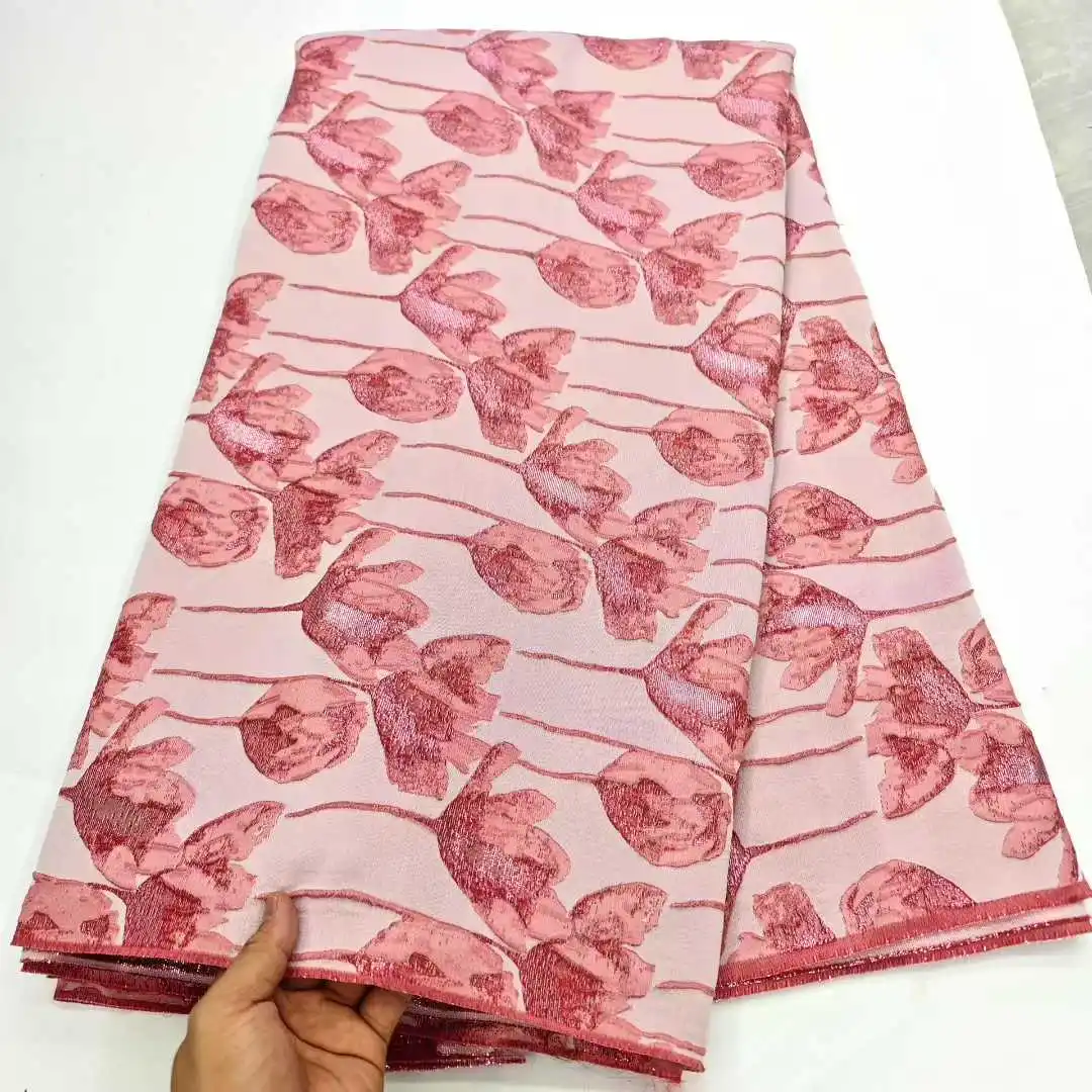 

Африканская, французская, нигерийская, элитная новинка 2025, жаккардовая кружевная ткань для вышивки свадебного платья невесты, шитье платья