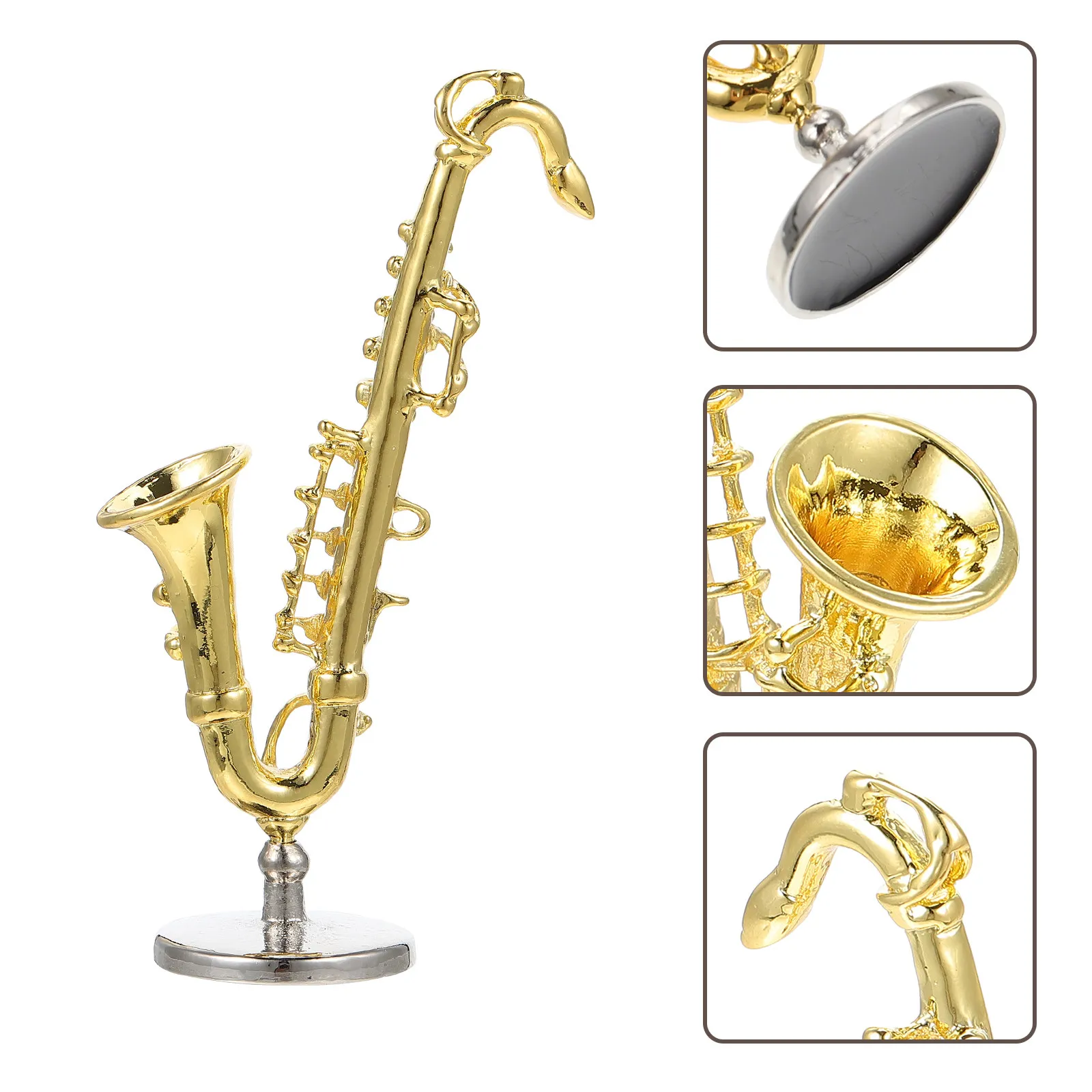 Acrylic Saxophone Desktop Ornament, Creative Micro Landscape Musical Instrument Decor for Home Office