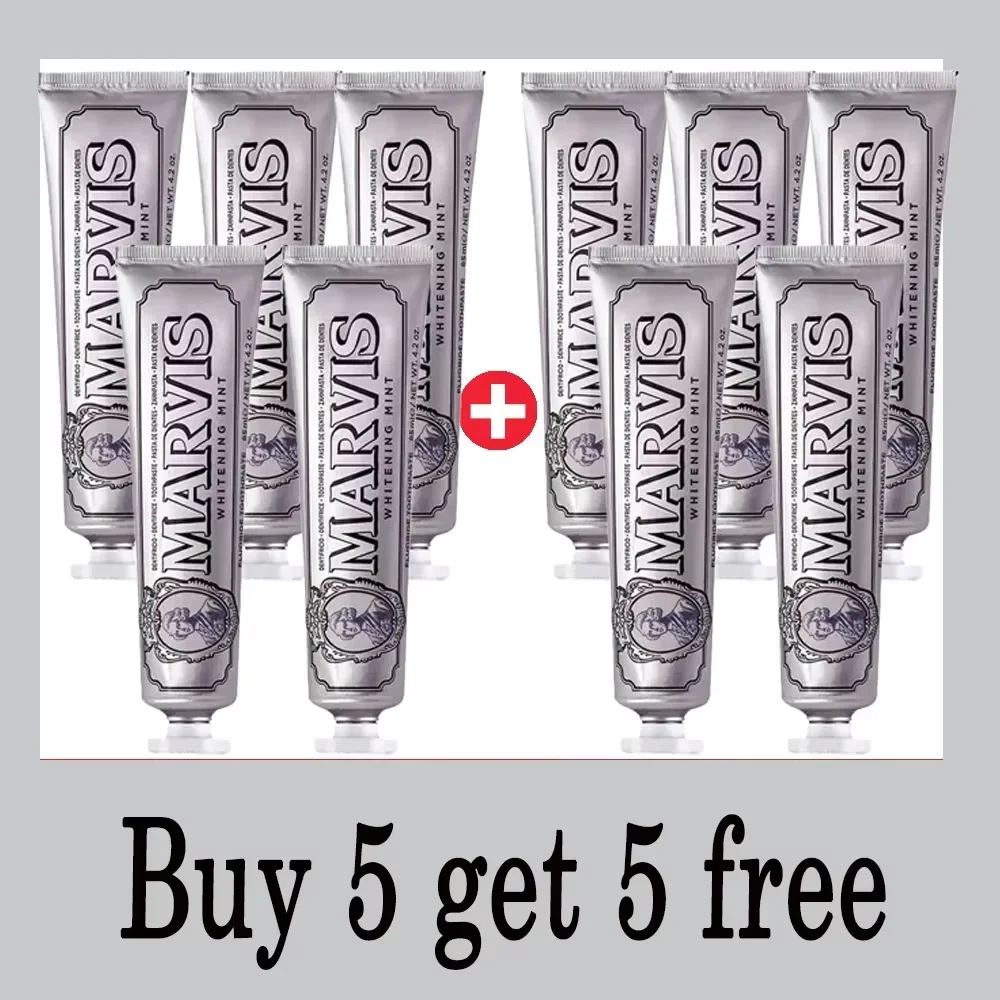10 шт., итальянская оригинальная зубная паста Marvis, отбеливающая красота, healtMint, освежение дыхания, удаление пятен от дыма, зубная паста, отбеливание зубов