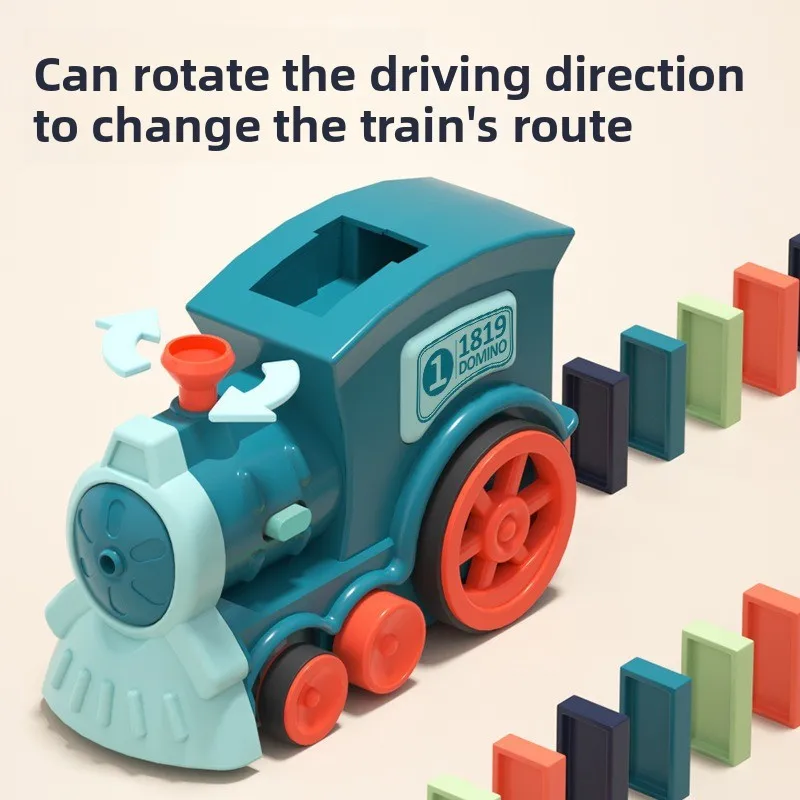 Tren de dominó para niños, coche eléctrico automático, juego de dominó colorido, juguetes educativos, bloques, regalo para niños y niñas