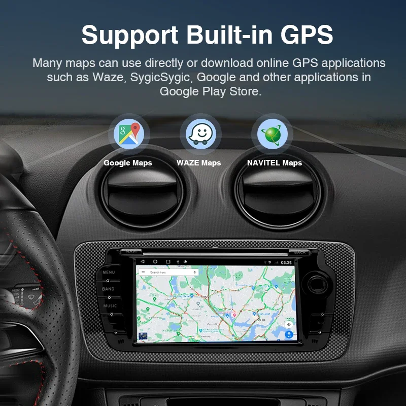 7inch Car Radio Android 13 for Seat Ibiza 2009-2013 CarPlay Android Auto Audio Head Unit GPS WIFI FM RDS Bluetooth Player image 5