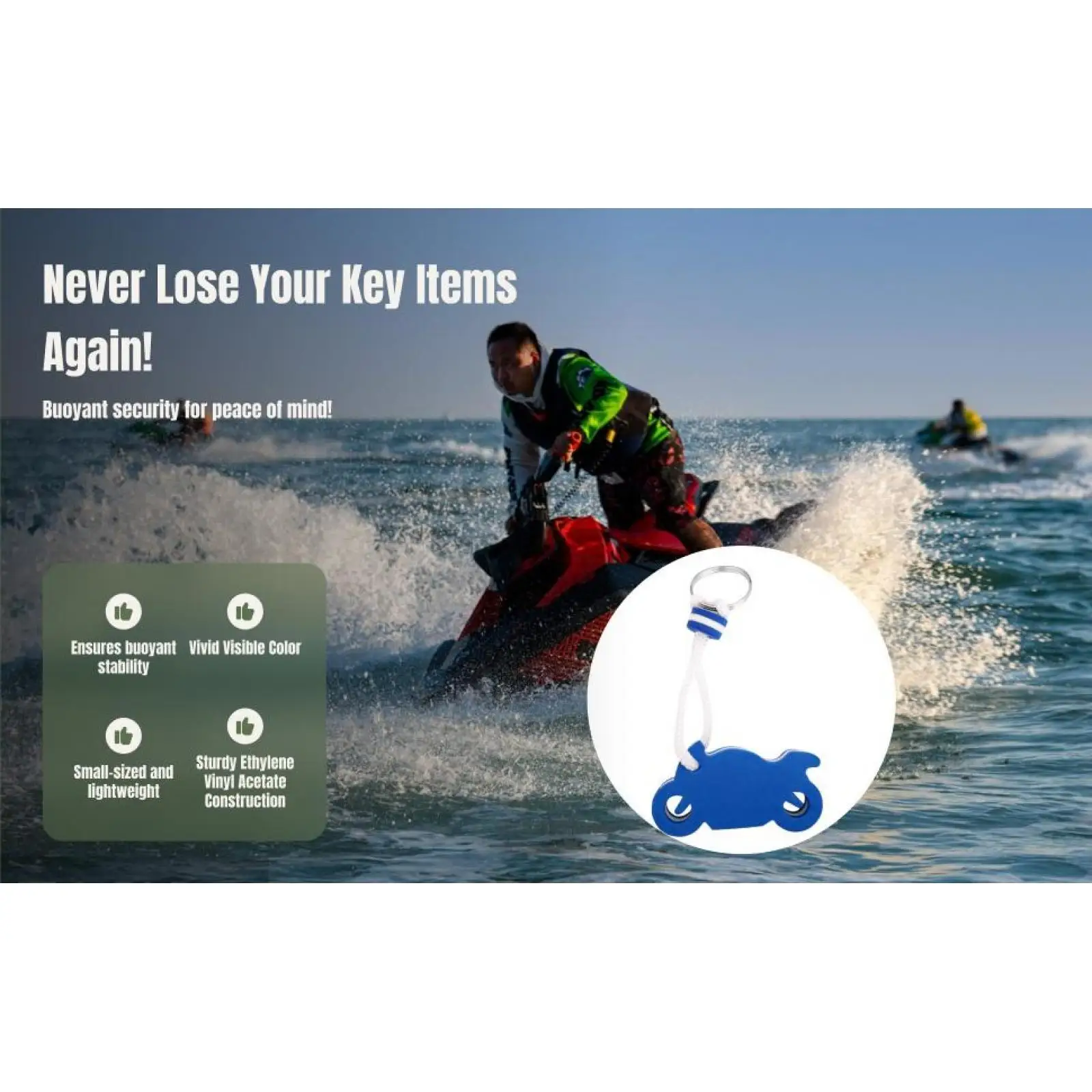 

Kayak Float Keychain Motorcycle Shape EVA Water Sports Accessory for Drifting Swimming Canoe Water Bike