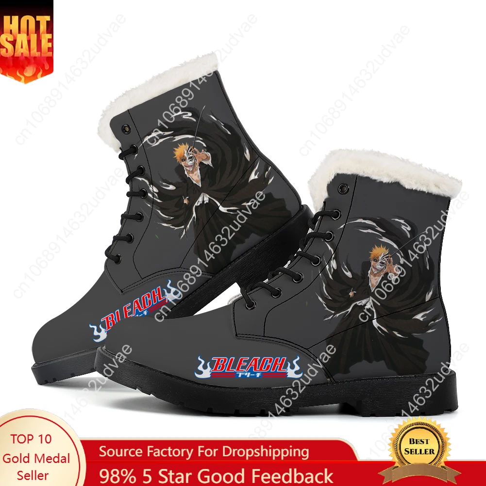 

BLEACH Plush Boots Mens Womens Teenager Shoes Casual Boot Outdoor Light High Quality Print on Demand Customize Shoe
