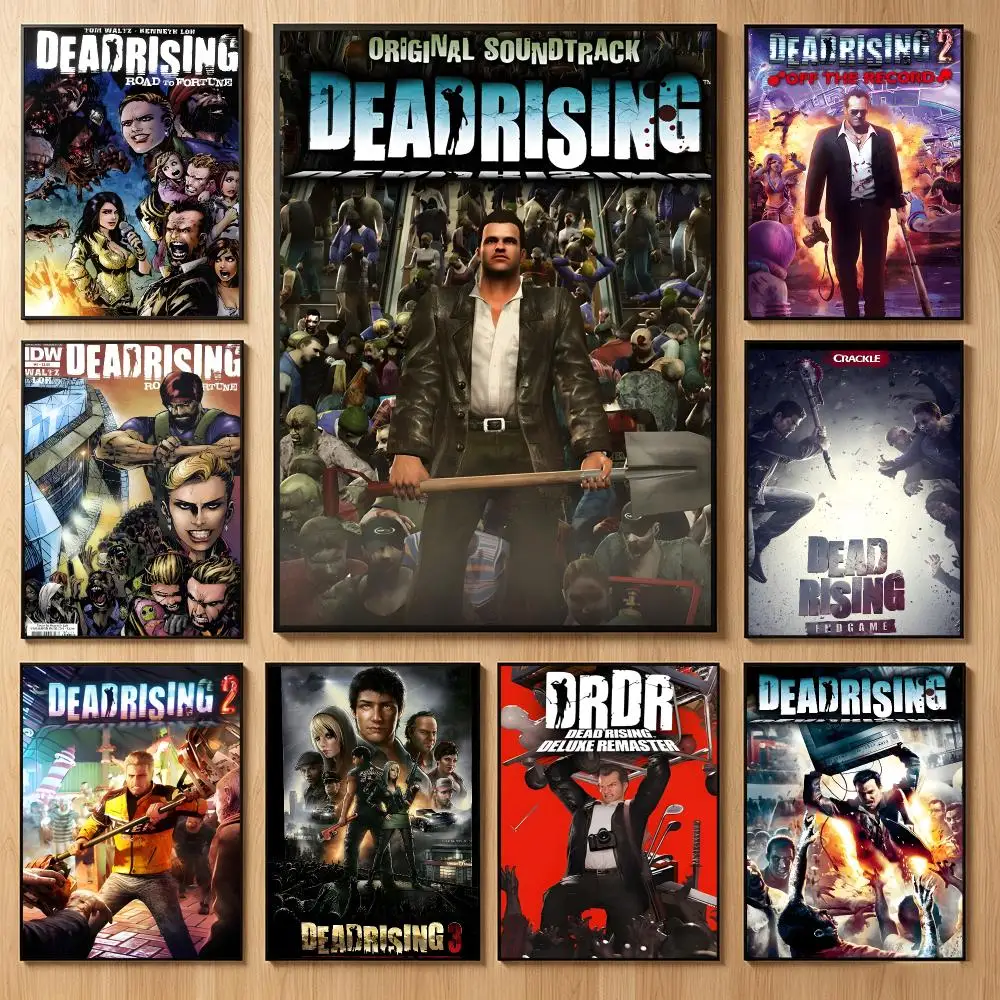 Thrilling Game D‑Dead Rising Poster Classic Self-Adhesive PP Wall Sticker for Living Room Bar Decor Gift
