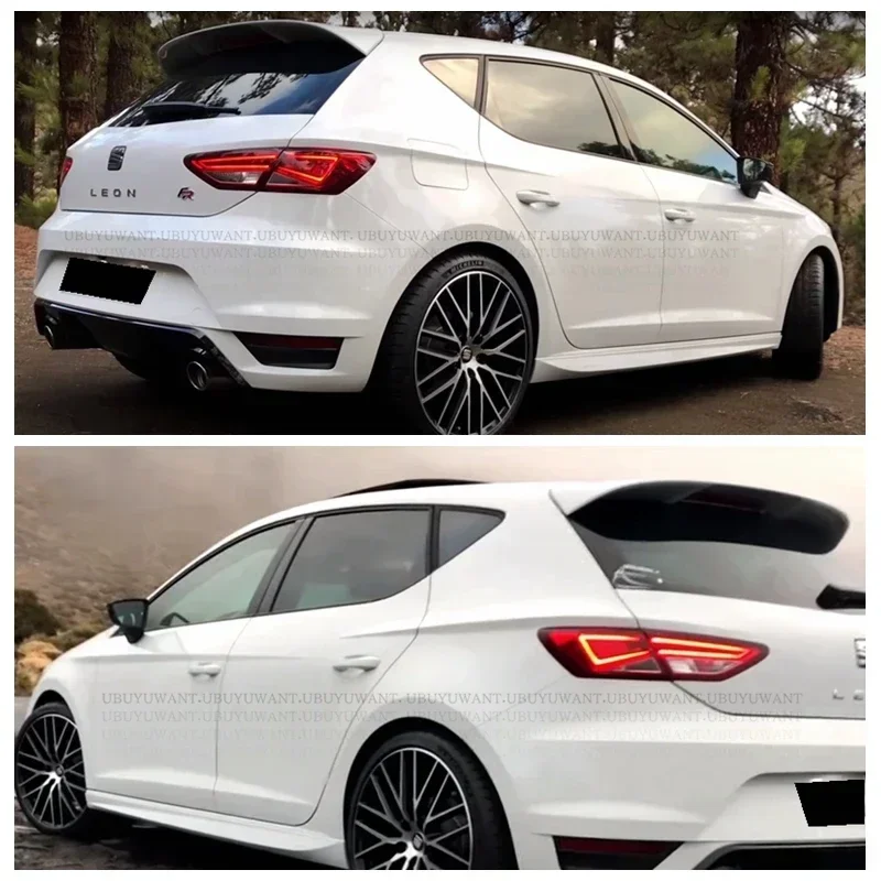For Seat LEON MK3 5DOORS 2012-2020 Car Window Trim Lip Spoiler Rear Roof Tail Rear Trunk Wing