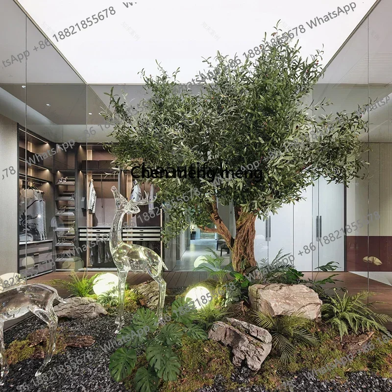 z183   Large Artificial Olive Tree High-End Green Plant Landscape Landscaping Decoration Simulation Greenery Decoration