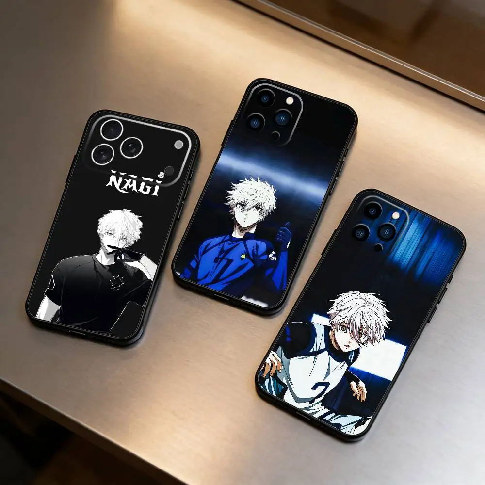 Anime F-Blue Lock Phone Case For IPhone17,16,15,14,13,12 Plus,Max Soft Silicone Black Cover