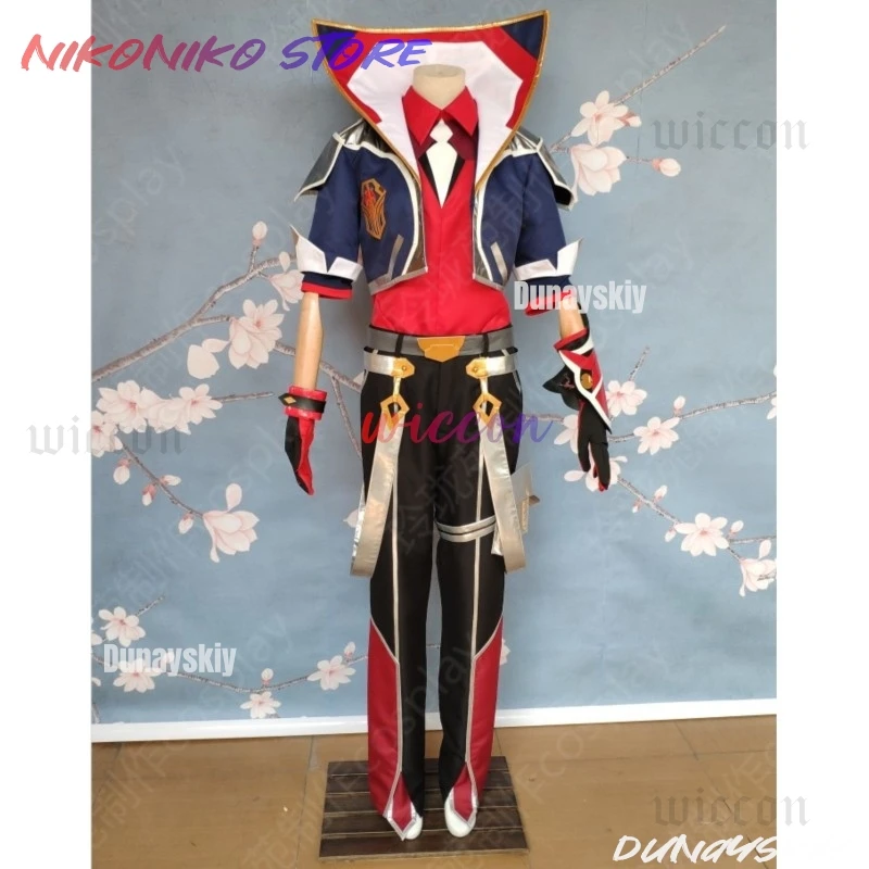 Ezreal ssiDisfraz Battle Academia Ezreal Disfraz Conjuntos completos Peluca LOL Battle Academia Trajes de fiesta de Halloween para mujeres y hombres