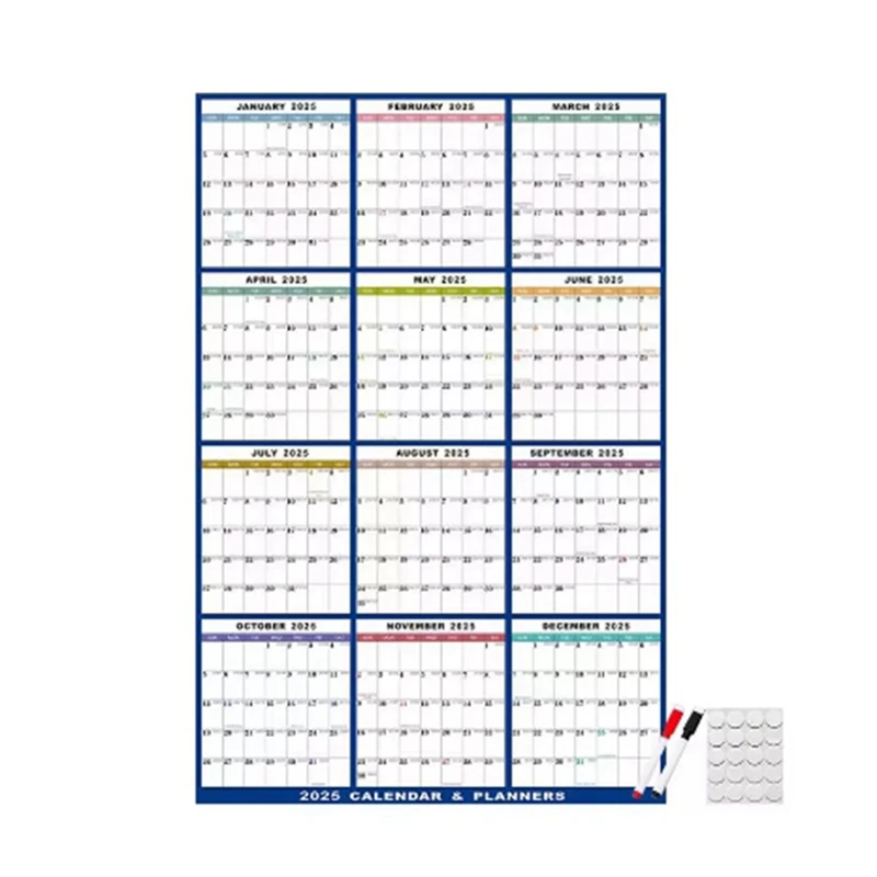 Tableau blanc effaçable, calendrier mensuel, hebdomadaire, licence, transparent, 12 mois, support sec pour mur, maison, bureau, réutilisable