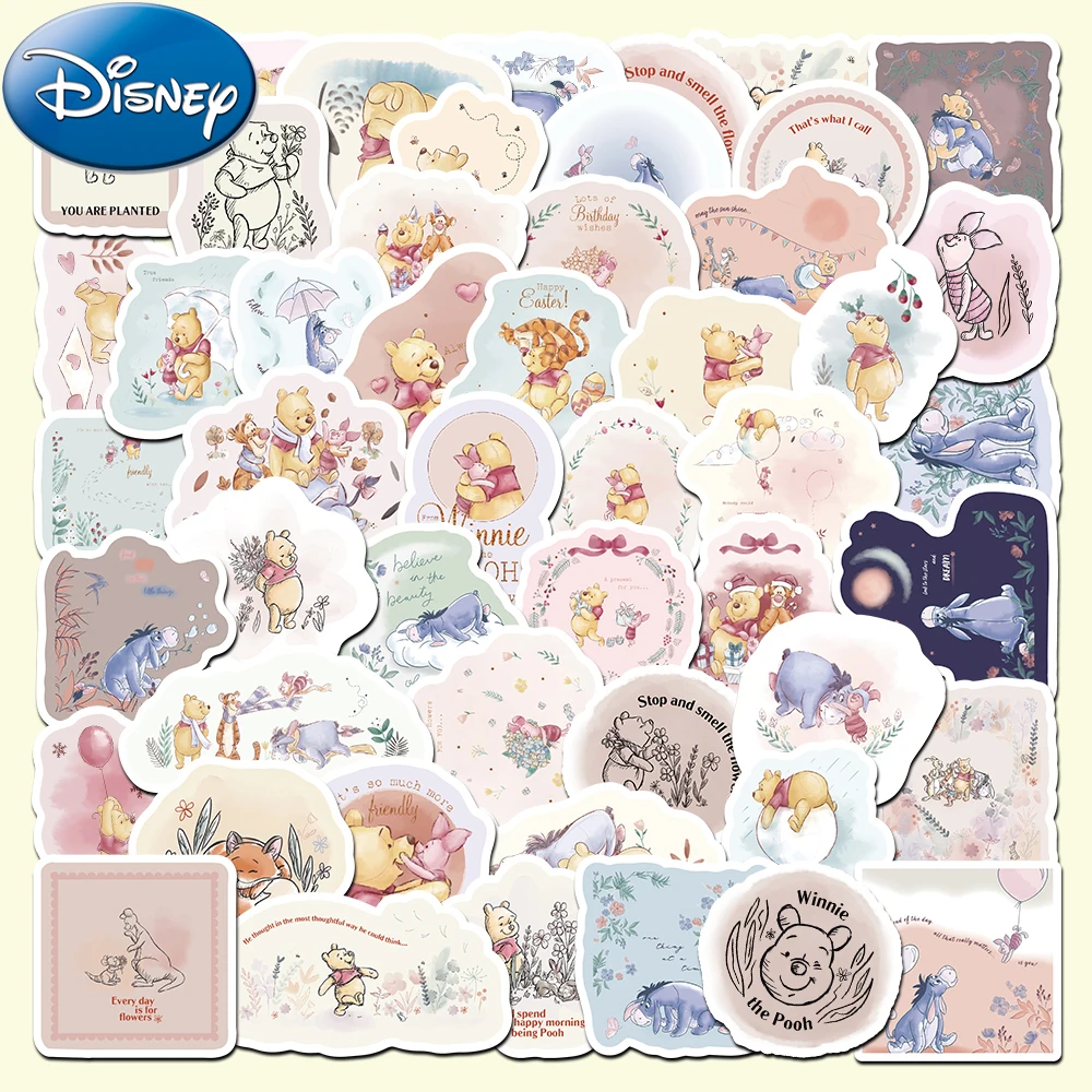 10/30/50PCS Disney Winnie the Pooh Cartoon Sticker DIY Phone Laptop Luggage Skateboard Graffiti Decals Fun for Kid Gift