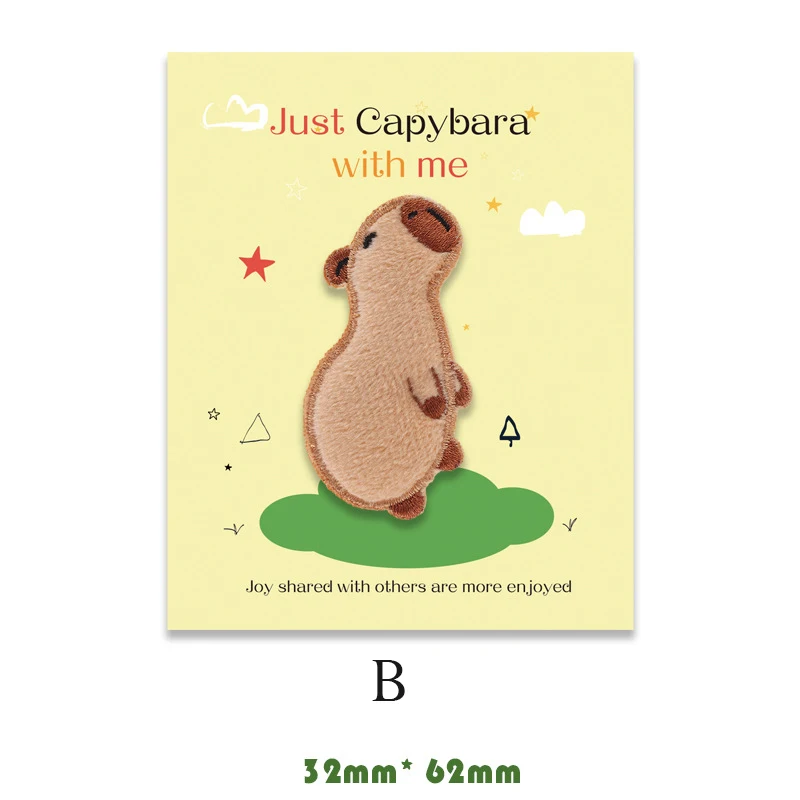 1-teilige süße Capybara bestickte Kleidungsaufnäher für Kleidung, Patch-Stoffaufkleber – Detail 7