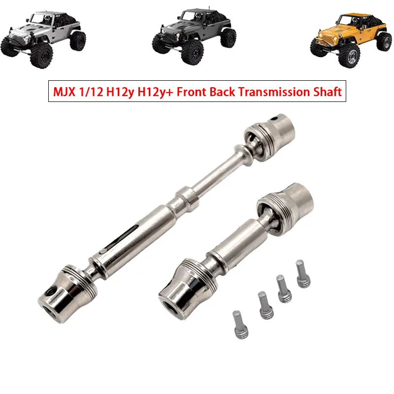 RC-Auto-Metall-Upgrade-Teile: Vordere und hintere Antriebswellen, passend für Hyper Go MJX 1/12 H12y H12y+ Ferngesteuerte Rock-Crawler-Teile