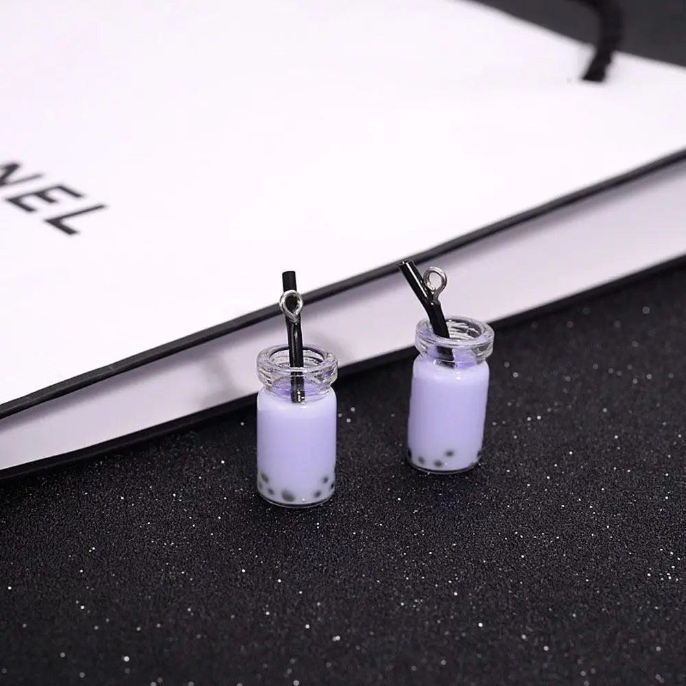 Trendy Cute 28*10mm Earrings Gift For Girls Bottle Bracelet Pearl Milk Tea Necklace Charms Pendant DIY Making Jewelry Making