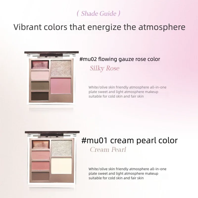 Eunarz Six-Color Eyeshadow Palette Multi-Functional Matte Eyeliner Blush Highlighting Cosmetics Brightening Makeup Finish