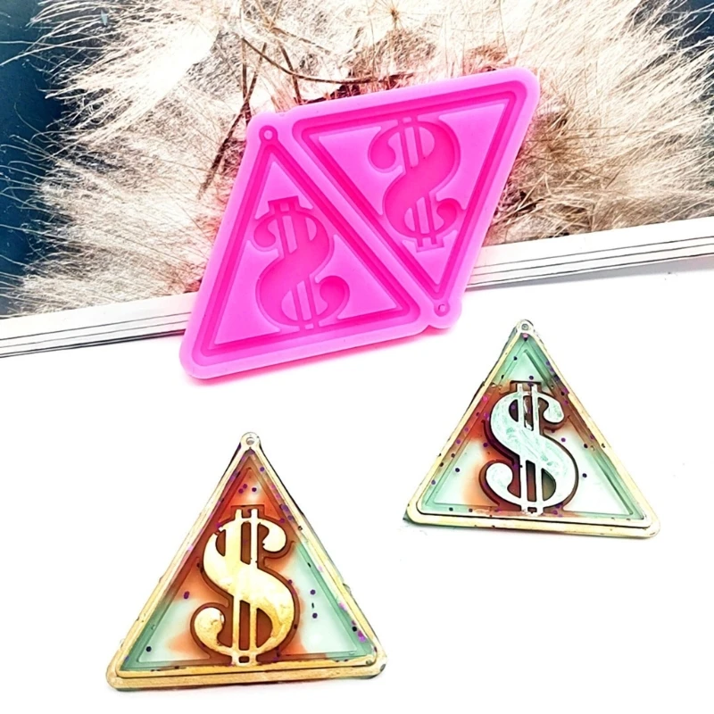 

Y1UB Silicone Pendant Mold Clay Molds Dollar Shaped Silicone Keychain Moulds