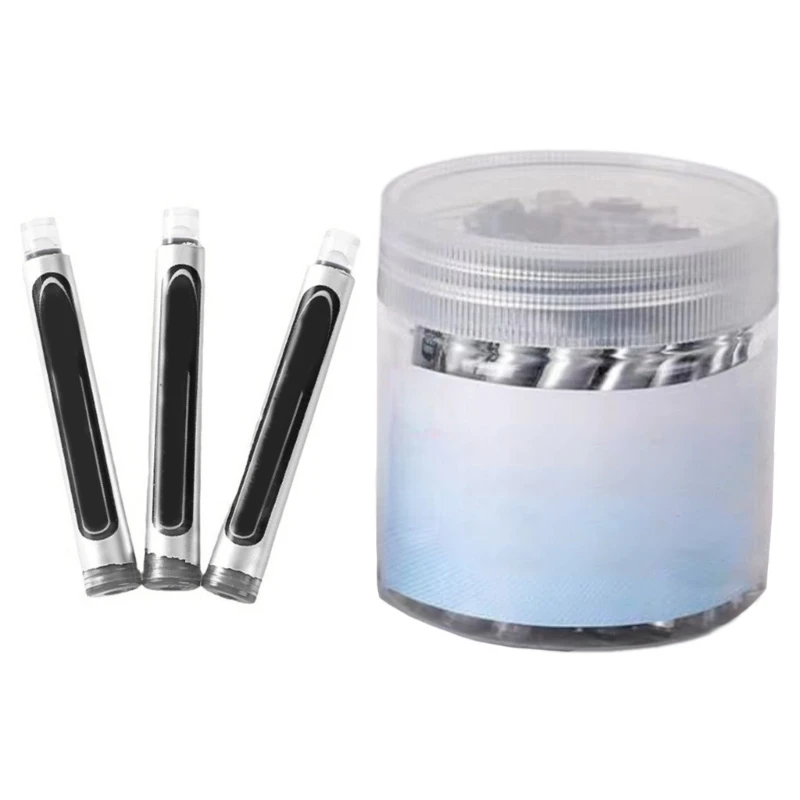 30x/Set Füllfederhalter-Tintenpatronen 3,4 mm, Nachfüllungen, schnell trocknender Tintenbeutel, schwarze Tintenpatronen für