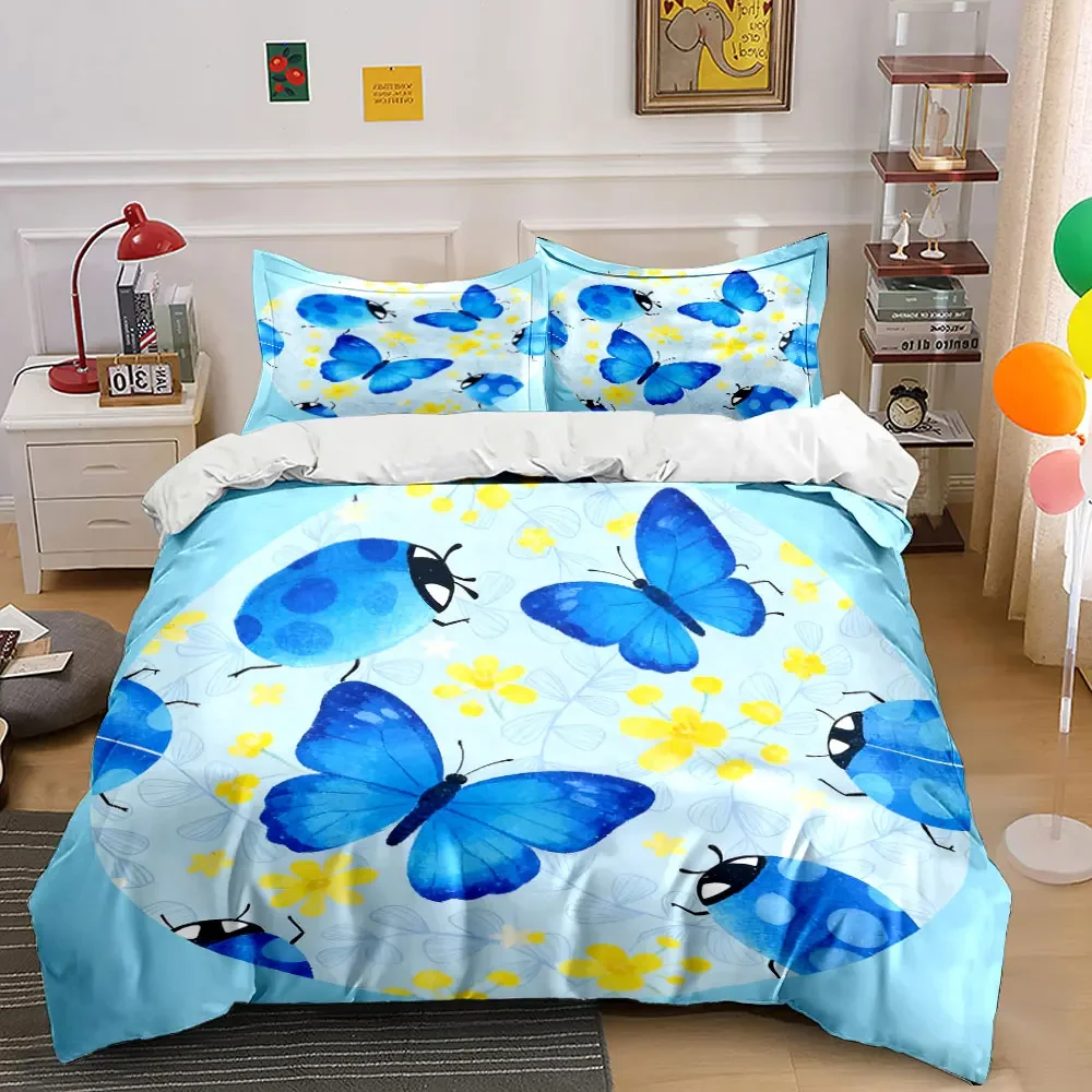 

Butterfly Ladybug Set - Nature Decor Soft Comfortable Duvet Cover Bedding Set Included 1*Duvet Cover & 2*Pillowcases, gift