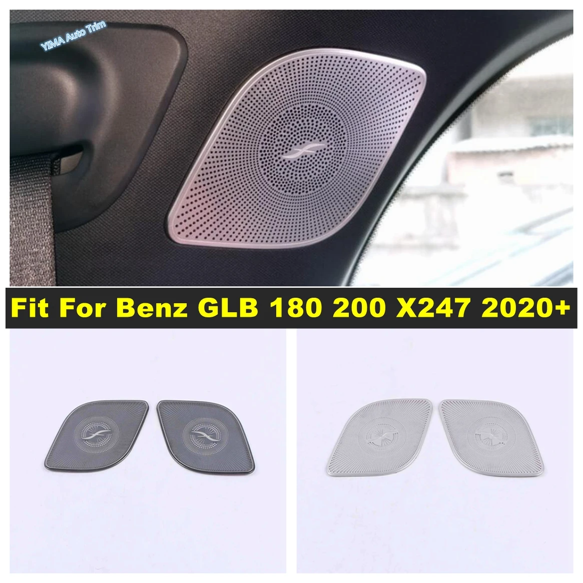 Car Window C Pillar Post Speaker Triangle Frame Decoration Cover Trim For Benz GLB 180 200 X247 2020 - 2024 Interior Accessories