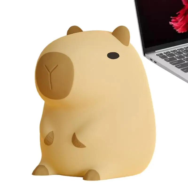 

Silicone LED Capybara Night Light Animal Lamp Touch Sensor Cute Night Lamp Children Kid Bedside Bedroom Decor Birthday Gifts