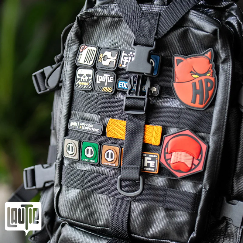 LAUTLE ไนลอนหัวเข็มขัดกลางแจ้ง Armband Morale Patch สติกเกอร์กาวพื้นผิว DIY กระเป๋าเป้สะพายหลังตกแต่งสติกเกอร์ Badge