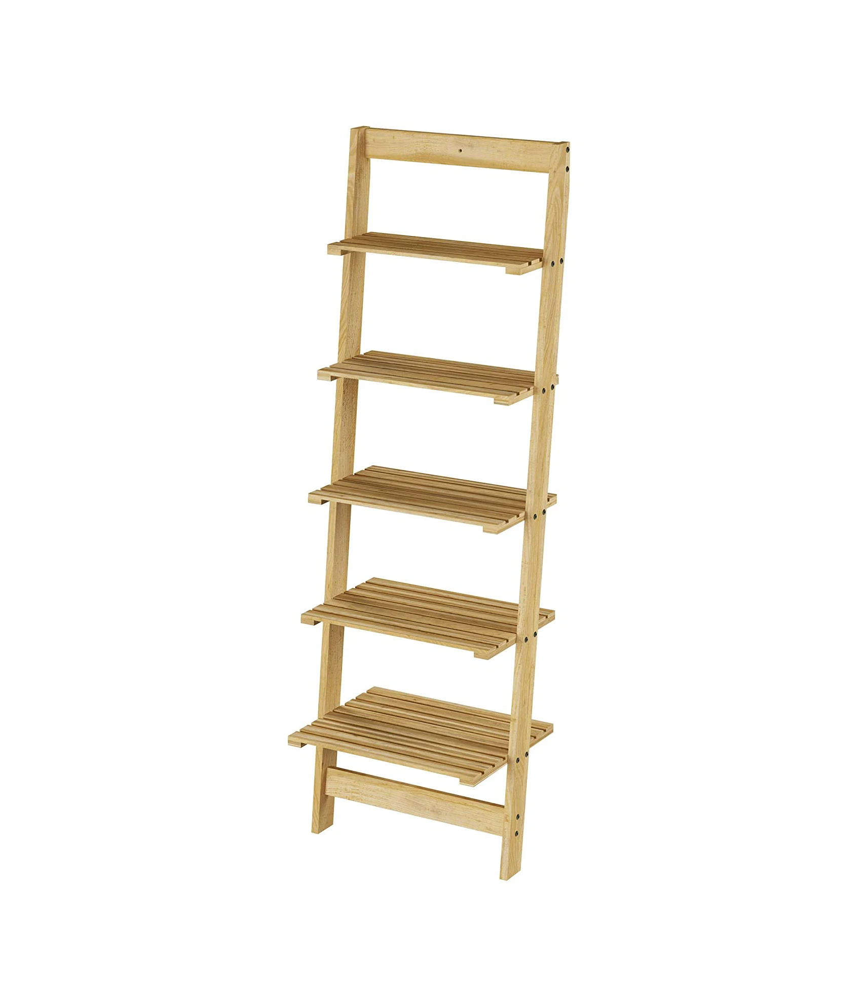 #￥5-Tier Ladder Shelf, Free Standing Organizer Storage Shelves,  Rack  for Office, Bathroom, Living Room