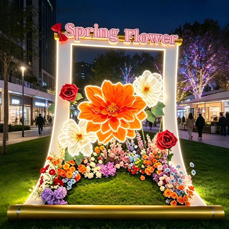 Custom LED Book Scroll Sign Light Commercial Street Advertising Display Outdoor Landscape Walkway Waterproof Project Decor Lamp