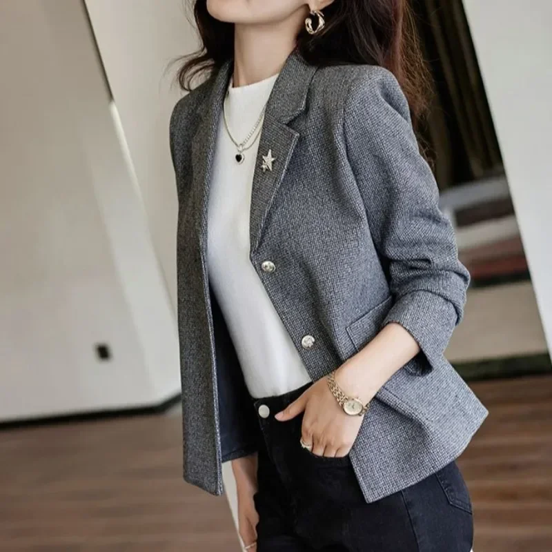 Women's Blazer Jackets Spring Autumn Short Deals New Products Female Coat Luxury 2025 Trend Outerwears Long Sleeve Korean Style