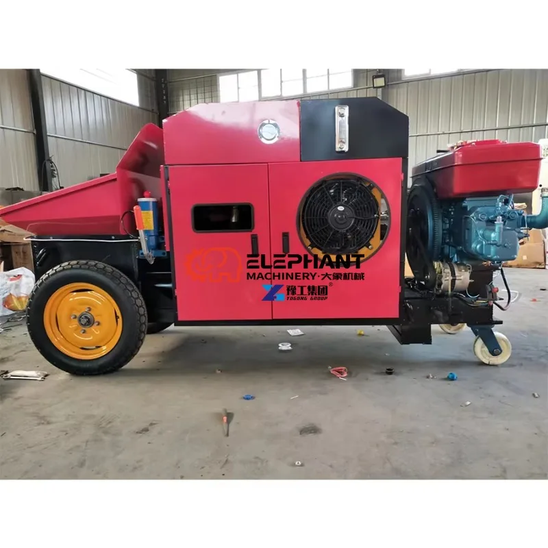 Diesel Powered Inclined Bucket Concrete Transfer Pump High Efficiency Cement Conveying Equipment for On-site Construction