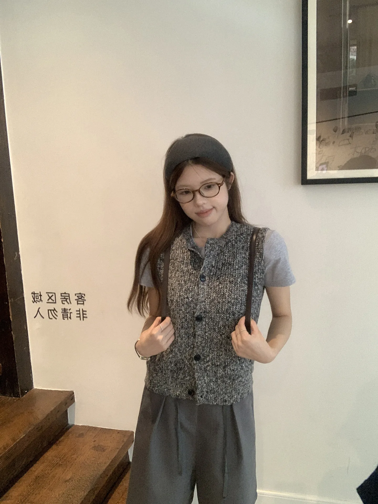 

Slimming round Neck Sweater Vest Women's Loose Fit Outerwear Sleeveless Tank Top Korean Style Casual Commute Style Polyester ...