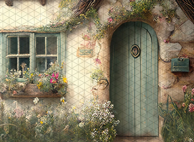 

rustic Cottage Flower Door Window backdrops High quality computer print party supplies Photography Studio Backgrounds