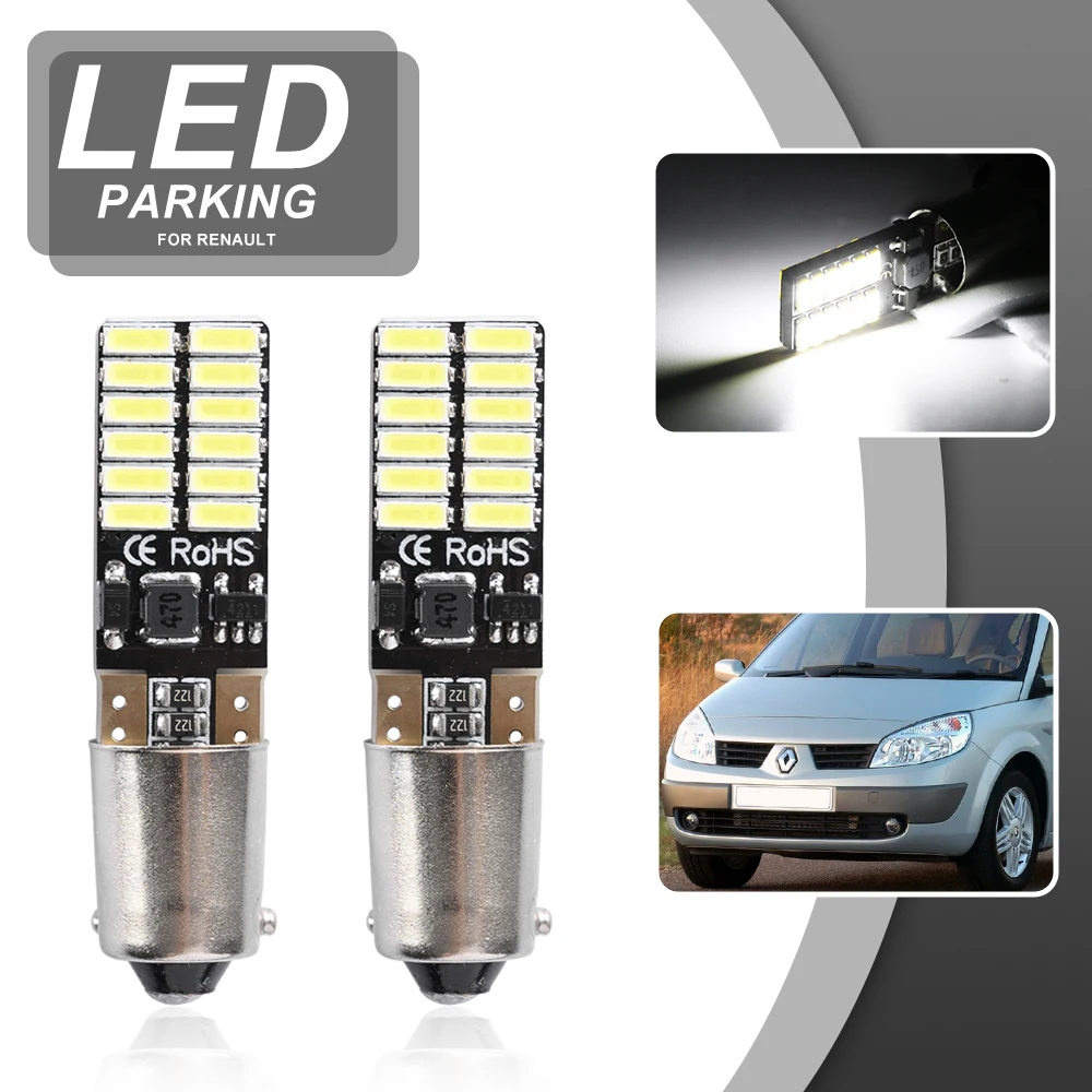 For Renault Scenic II Phase 2/Grand Scenic 2006-2009 H6W BAX9S Canbus White LED Parking Clearance Sidelight Position City Lamp