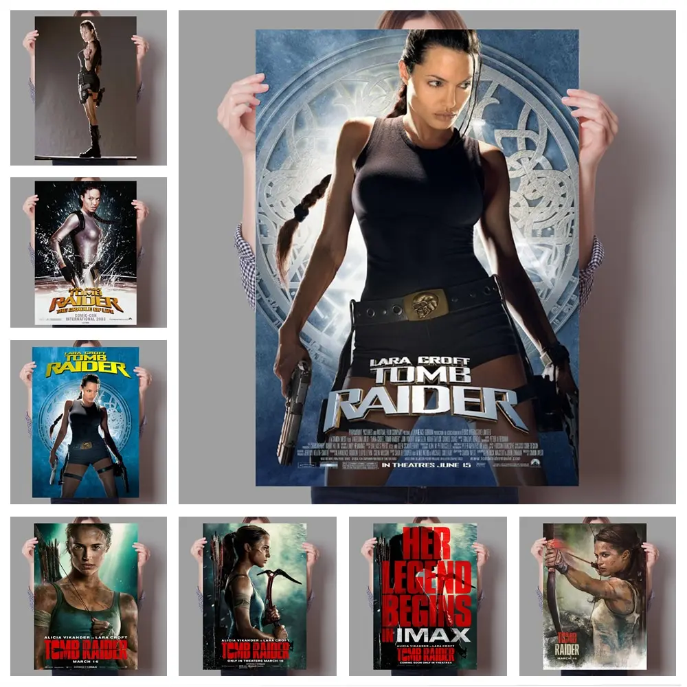 Lara Croft Tomb Raider Canvas Wall Art  Angelina Jolie Movie Poster Home Decor