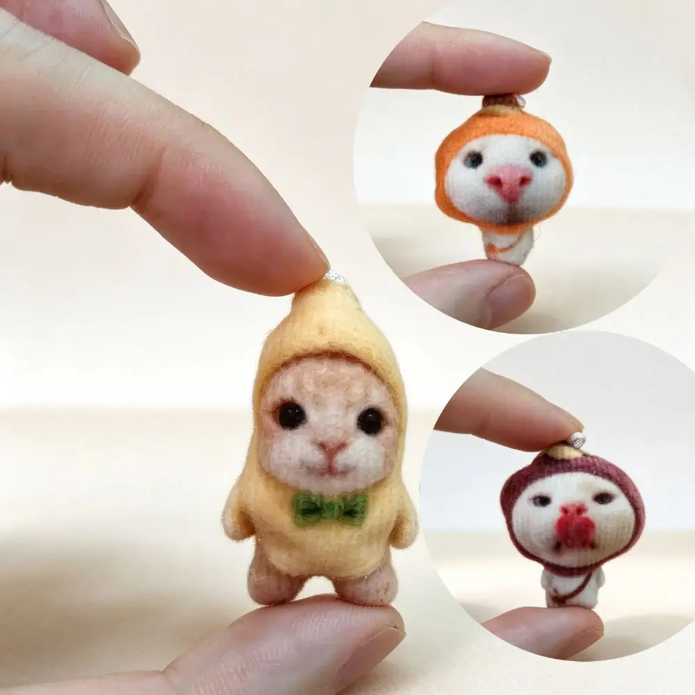 Banana Orange Fruits Cat Keychain Stuffed Animal Simulation Cat Plush Keyring Hanging Ornament Mini Cat Pendant Adults Kids