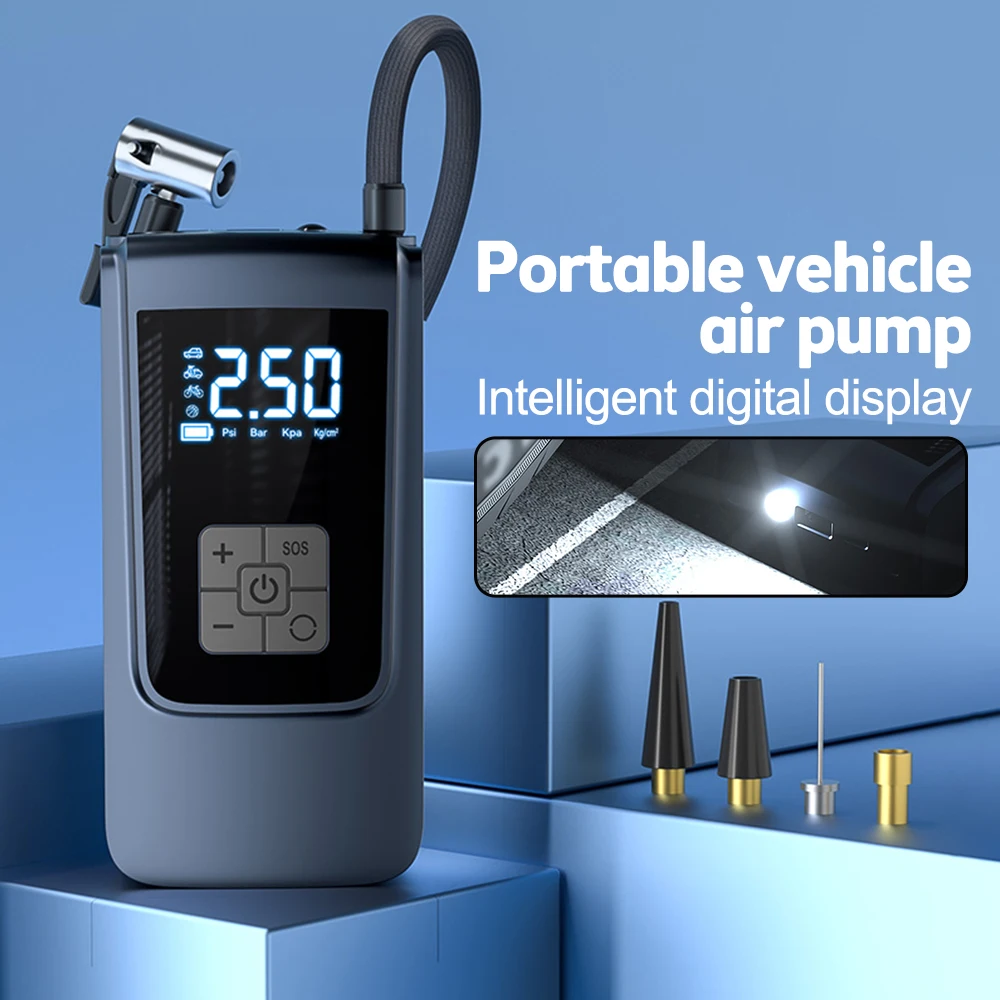 Portable Air Compressor Air Pump For Car Tyre Inflator Electric Motorcycle Pump Wireless Compressor Inflator for SUV Car Truck