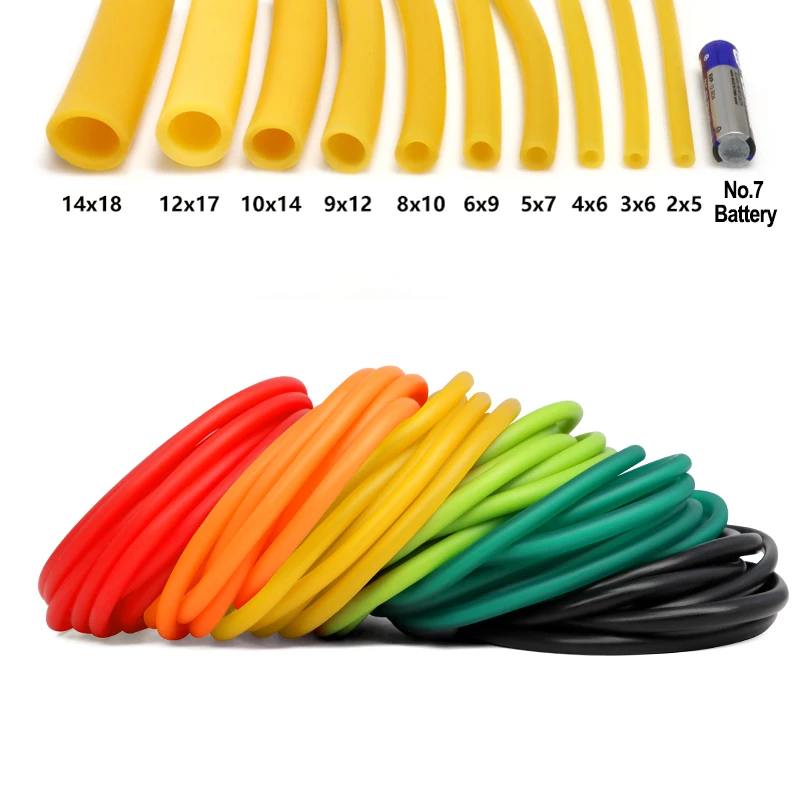 1 Meter Nature Latex Rubber Hoses ID 1.6/2/4/6/8/10/12/14/18mm High Elasticity Slingshot Catapult Tension Belt Rubber Band Tube
