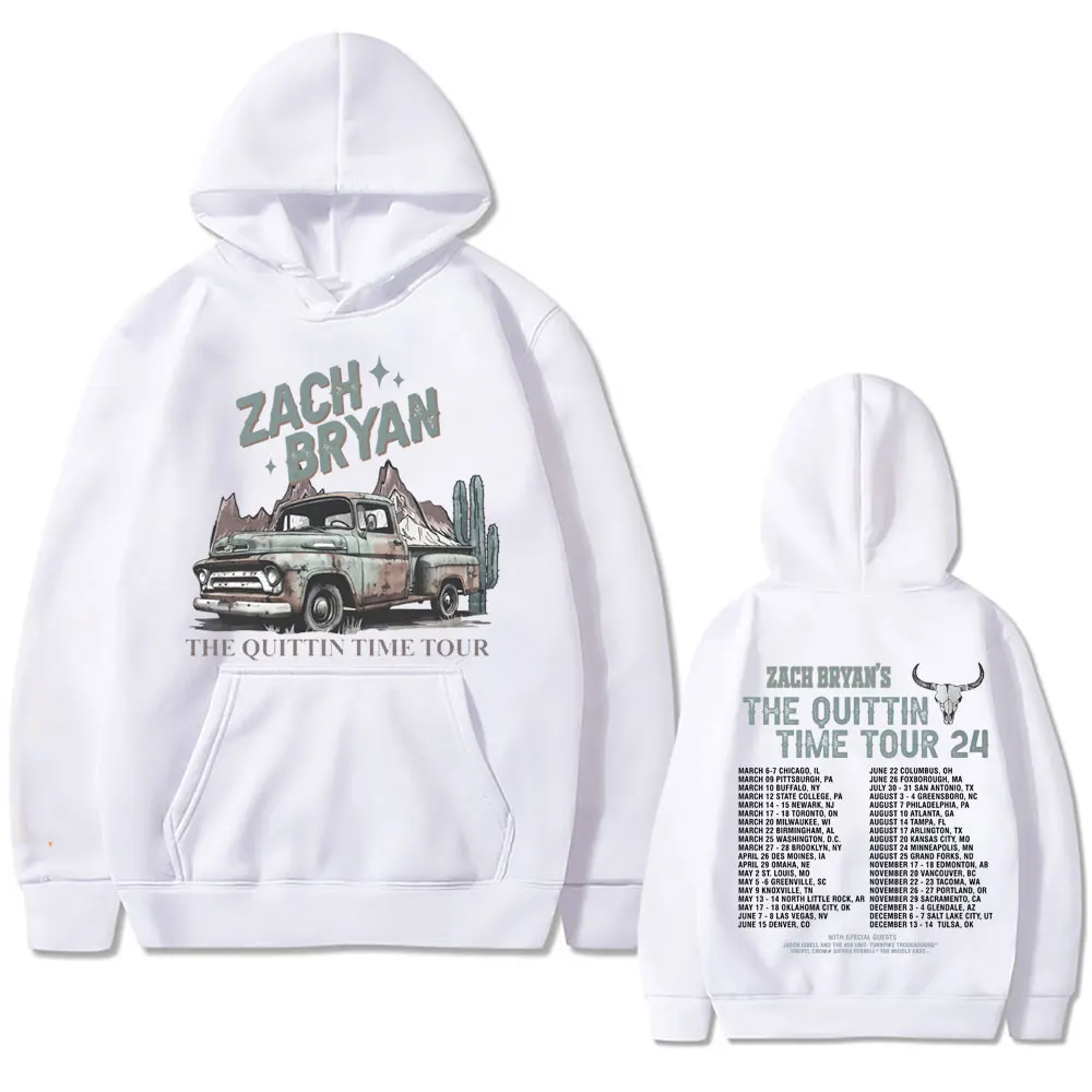 Zach Bryan The Quittin Time Tour 2024 Hoodie Men Women Fashion Hip Hop Oversized Sweatshirt Male Fleece Cotton Casual Hoodies