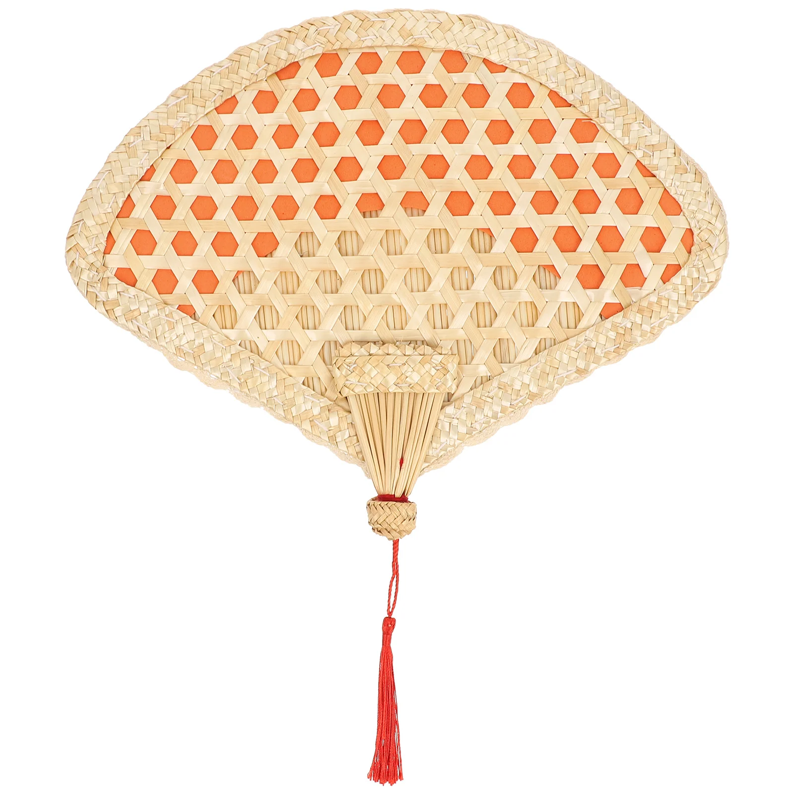 

H Woven Summer Wheat Straw Fans Red Color Insect Repellent H held Decorative Beach Adult Wedding Photography Prop Natural