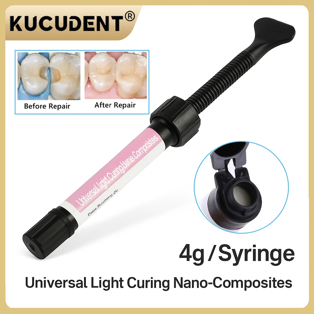 

4g/Syringe Universal Nano Hybrid Composite Resin - Light Cure Flowable Dental Material for Tooth Restoration (A2/A3 Shades)