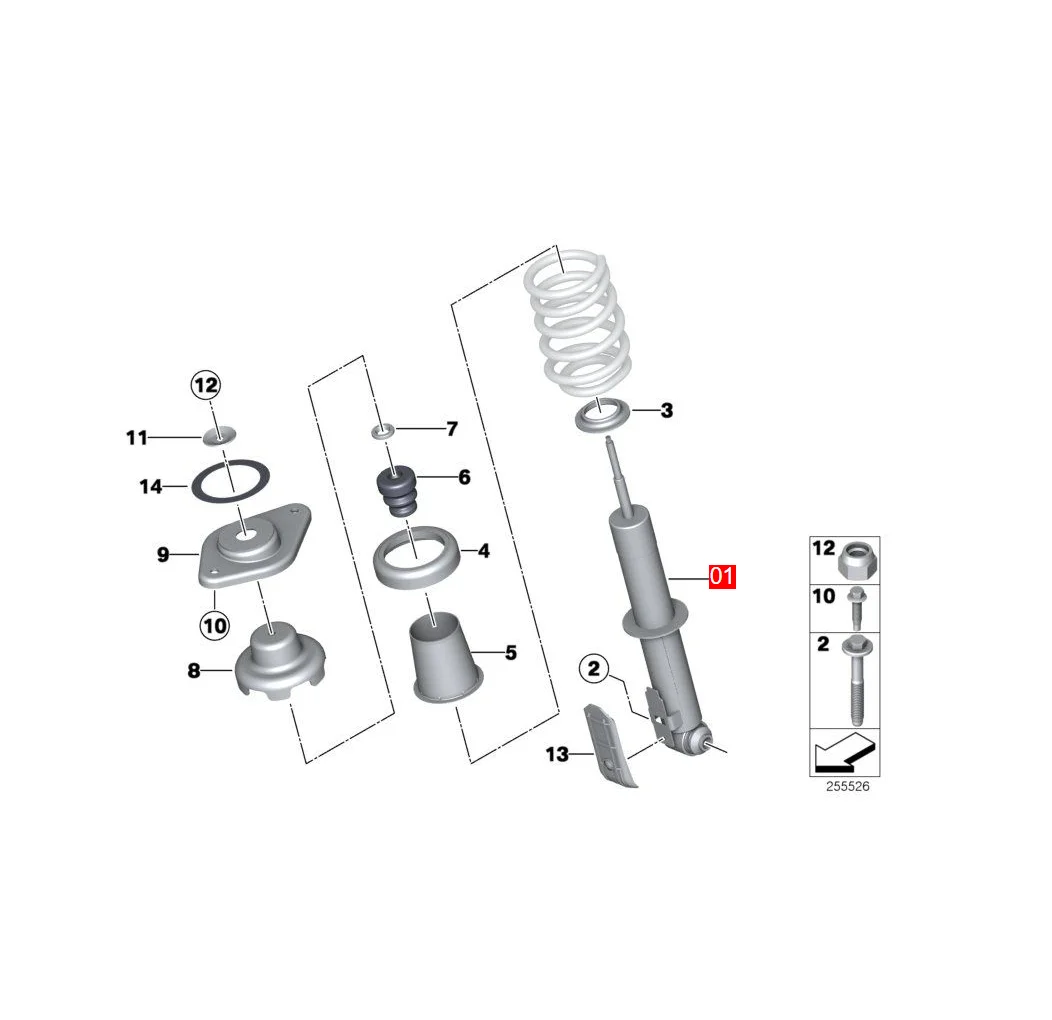 33529807016 33529807015 مناسبة لسيارات Bmw (المستوردة) Mini R60 R61 10-16 1.6L ممتص الصدمات الخلفي