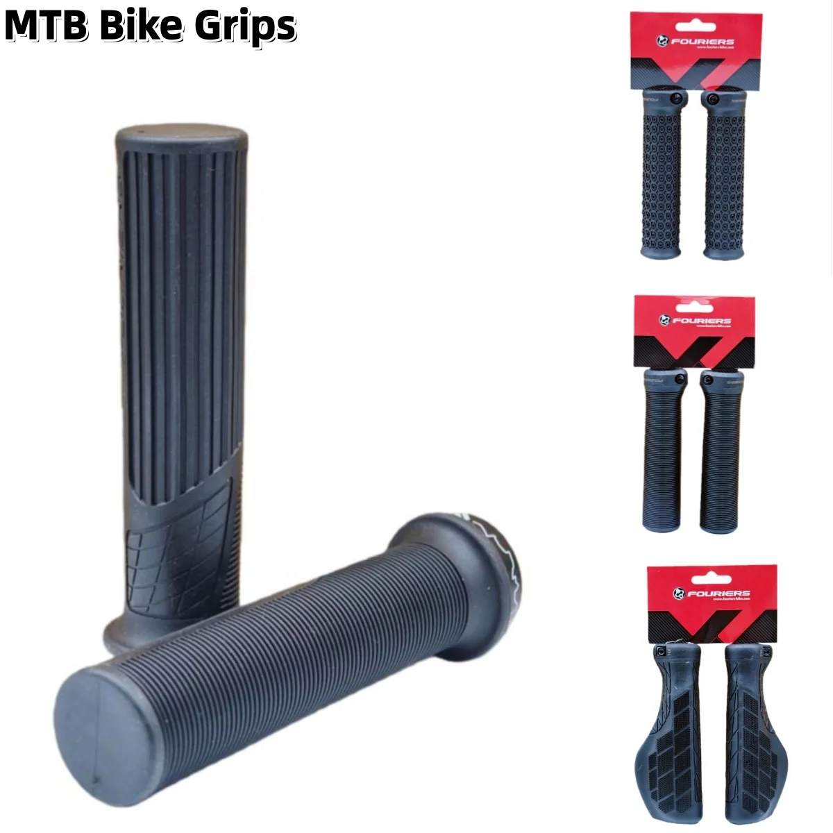 

FOURIERS Mountain Bicycle Grip Comfortable and pressure-reducing MTB Bike Grips Aluminum Locking Ring