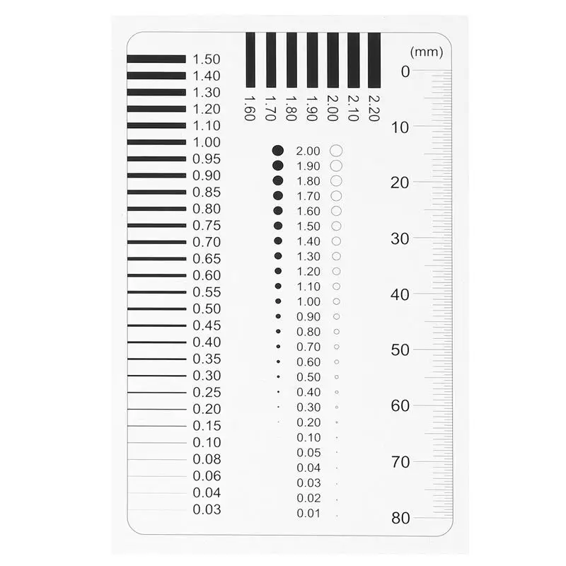 Measuring Pass Badge Gauge Stain Card Point Gauge Wire Gauge Transparent Film Ruler Welding Gage Stain Crack Contrast Ruler