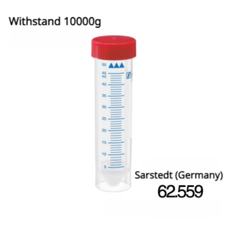 

Sarstedt Plastic Self-standing Centrifuge Tube 50ml High Speed Centrifugation Steriler Centrifugal Tubes Tapered Bottom