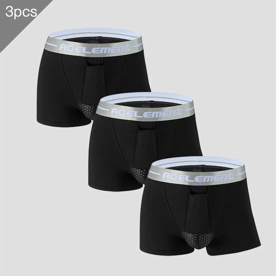 

3PCS Gun and bullet separation underwear, breathable summer dry bottom pants, ice silk bag, ice feel, healthy four-corner pants