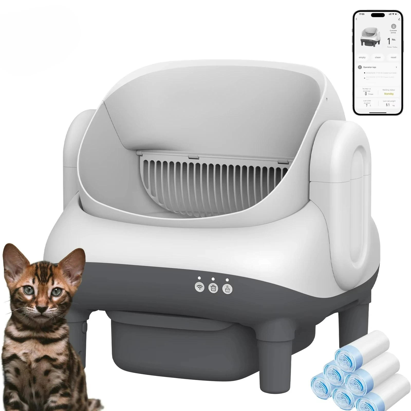 

Factory Direct Sales Smart cat Litter Box OEM/ODM Customization Self Cleaning Litter Box Automatic Cat Toilet Smart Pat Supplie