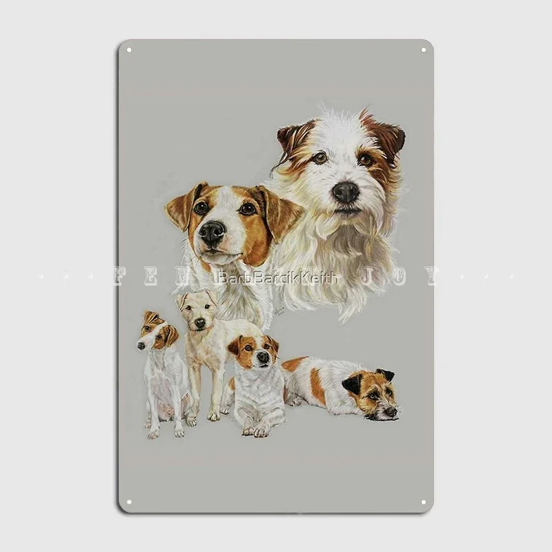 Jack Russell Terrier Collage Metal Sign Wall Cave Mural Classic Wall Decor Tin Sign Posters