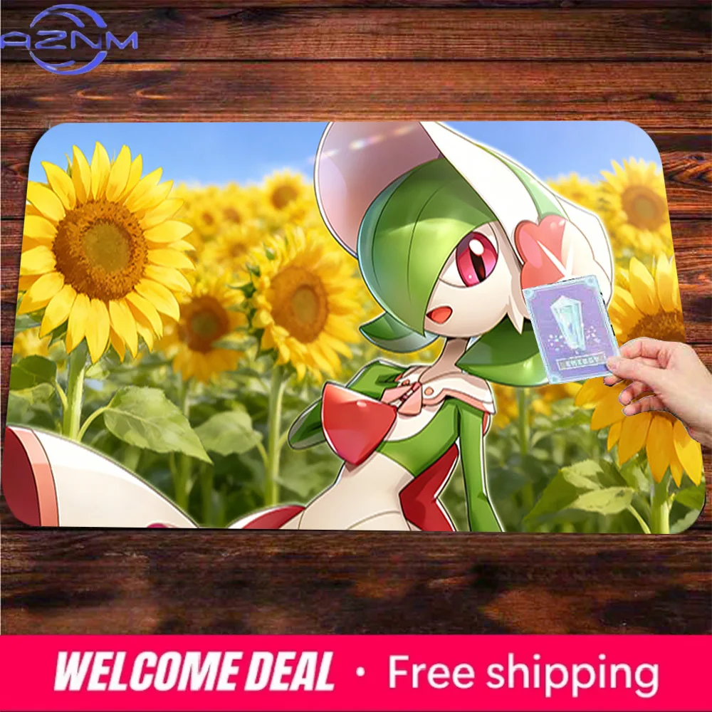 Gardevoir in Sunflower Field Gaming Desk Mat Non-Slip Washable Mouse Pad